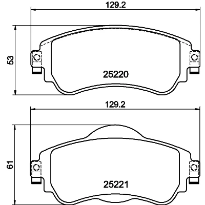 Kuva HELLA 8DB 355 015 931 Jarrupalat Ei kulumisenilmaisimelle Jarrusatulan ruuveilla CITROËN: C4 II Hatchback, DS4 Hatchback