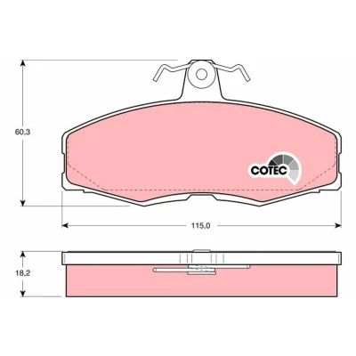 Kuva TRW COTEC GDB473 Jarrupalat Ei kulumisenilmaisimelle Jarrusatulan ruuveilla Tarvikkeilla FORD: Sierra Mk2 Sedan, Mk1 Hatchback