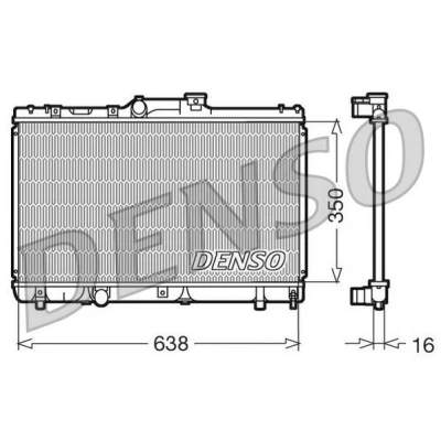 Kuva DENSO DRM50013 Jäähdytin Alumiini 638 350 16 TOYOTA: Celica VI Coupe, Corolla VII Sedan, VIII Liftback