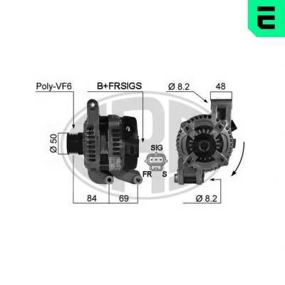 Kuva ERA 210328A Laturi 14V 120A VOLVO: V50, S40 II, FORD: Focus 2 Kombi, 2, C Max