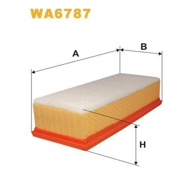 Kuva WIX FILTERS WA6787 Ilmansuodatin 80mm 136mm 345mm Suodatinpanos pölyisiin olosuhteisiin VOLKSWAGEN: Golf 5, Passat B6 Variant, B7 Variant