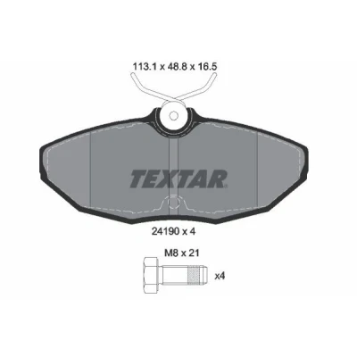 Kuva TEXTAR 2419001 Jarrupalat Ei kulumisenilmaisimelle JAGUAR: S Type