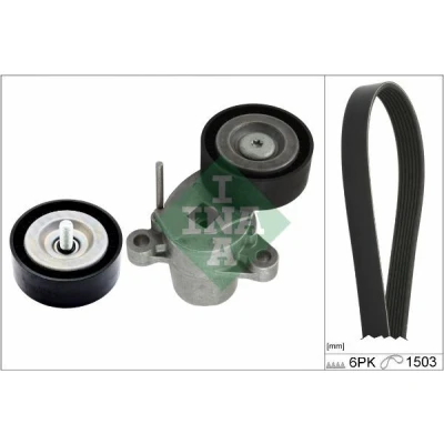 Kuva INA 529 0338 10 Moniurahihnasarja Tarkasta laturin liikkuvuus ja vaihda tarvittaessa. FORD: FOCUS Mk3 Van / Farmari, 3 Turnier, Mondeo 5 Kombi