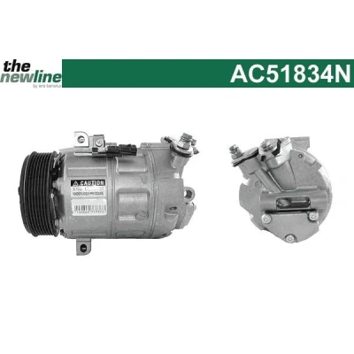 Kuva The NewLine AC51834N Ilmastoinnin Kompressori DCS17IC/DCS17ECR OPEL: Vivaro A Van, Combi, RENAULT: TRAFIC 2 Kasten, MASTER 3, Bus