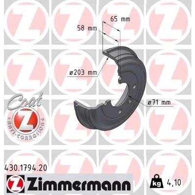 Kuva ZIMMERMANN 430.1794.20 Jarrurumpu 239mm