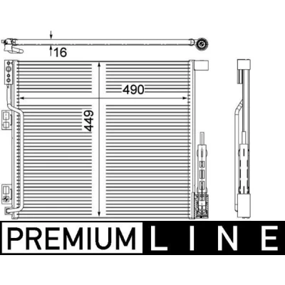 Kuva MAHLE ORIGINAL AC 570 000P Ilmastoinnin Lauhdutin Vedenerottimella 490