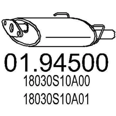Kuva MTS 01.94500 Takaäänenvaimennin 600 HONDA: CR V 1
