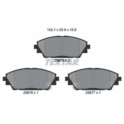 Kuva TEXTAR 2587501 Jarrupalat akustisella kulumavaroittimella MAZDA: 3 Hatchback, Sedan, CX
