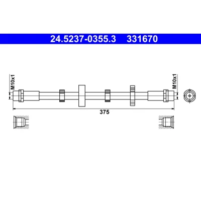 Kuva ATE 24.5237 0355.3 Jarruletku 350 VOLKSWAGEN: TRANSPORTER 4, 4 Bus
