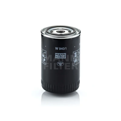 Kuva MANN FILTER W 940/1 Öljynsuodatin 3/4 16 UNF yhdellä peruutuksenestoventtiilillä Ruuvattava suodatin FORD: Ranger Mk2, FERRARI: 208/308 Coupe