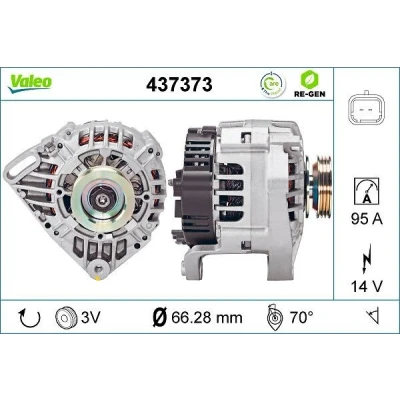 Kuva VALEO 437373 Laturi 14V 95A RENAULT: CLIO 2