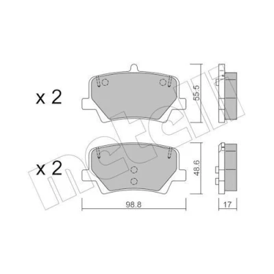 Kuva METELLI 22 1187 0 Jarrupalat Ilman kulumisenilmaisinta VOLVO: XC40