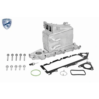 Kuva VEMO V10 60 0077 Välijäähdytin Anturilla, ilman EGR venttiiliä, Ruuvisarjalla Tiivisteillä SEAT: Leon III ST