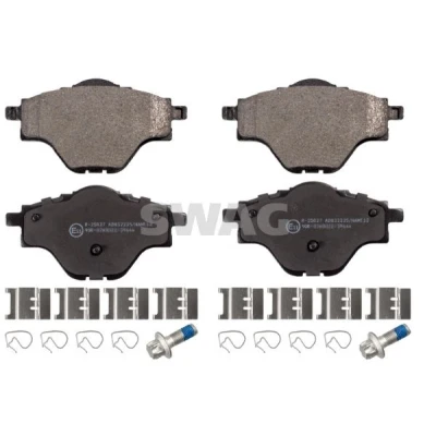 Kuva SWAG 62 11 6242 Jarrupalat Taka akseli Asennusmateriaalilla PEUGEOT: 5008 II, 3008 II SUV, 308 SW 2, CITROËN: C4 Grand Picasso 2