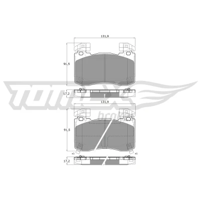 Kuva TOMEX brakes TX 60 13 Jarrupalat Etuakseli Sis. kulumisenilmaisimen Tasauspainoilla KIA: Stinger Hatchback