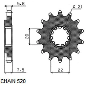 Kuva SUNSTAR 312 14 Ketjupyörä