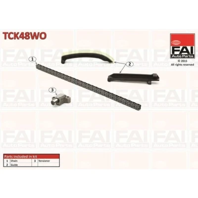 Kuva FAI AutoParts TCK48WO Jakoketjusarja ilman tiivisteitä, hammaspyöriä Yksinkertainen, Niittiketju SMART: Fortwo I Coupe, Roadster Cabriolet