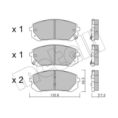 Kuva METELLI 22 1373 0 Jarrupalat akustisella kulumavaroittimella