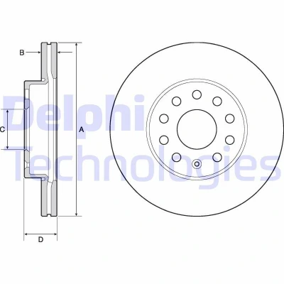Kuva DELPHI BG4701C Jarrulevyt 276 24 5 Tuuletettu pinnoitettu käsittelemätön ilman pyöränlaakeria, ABS sensorirengasta SKODA: Octavia 3 Combi
