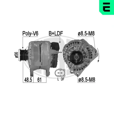 Kuva ERA 209215A Laturi 14V 70A VOLKSWAGEN: Golf 4, 5, New Beetle Hatchback, SKODA: Octavia 2 Combi, II Fabia 2, SEAT: Ibiza 3