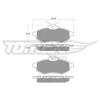 Kuva TOMEX brakes TX 13 28 Jarrupalat Etuakseli CITROËN: C2 Hatchback, C3 I Hatchback
