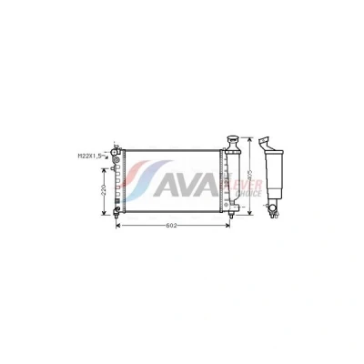 Kuva AVA COOLING SYSTEMS CNA2119 Jäähdytin Alumiini 530mm 322mm 23mm Nestesäiliöllä Jäähdytysrivat mekaan. kiinnitetyt