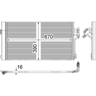 Kuva MAHLE ORIGINAL AC 761 000S Ilmastoinnin Lauhdutin Vedenerottimella, ilman painekatkaisijaa 14 13,7 666 MERCEDES BENZ: Vito Bussi, Mixto, Viano