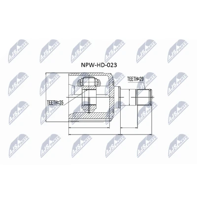 Kuva NTY NPW HD 023 Vetonivel Automaattivaihteisto, 5 vaiht. Etuakseli, oikea, Pyörän puoli