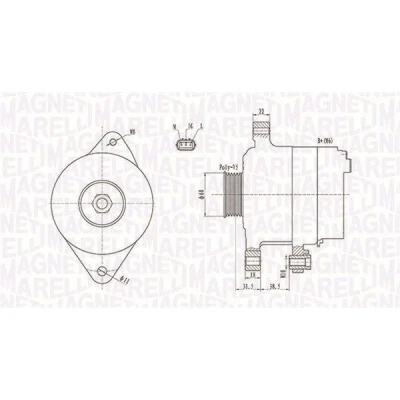 Kuva MAGNETI MARELLI 063731893010 Laturi 12V 70A TOYOTA: Yaris I Hatchback, Verso