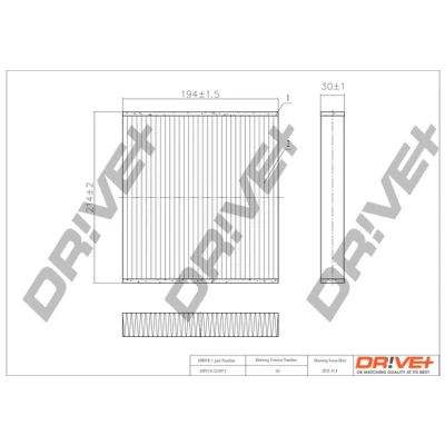 Kuva Dr!ve+ DP1110.12.0073 Raitisilmasuodatin Hiukkassuodatin 193 213 30 TOYOTA: Land Cruiser Prado 120, Auris Hatchback, Avensis III Farmari, LEXUS: IS 2
