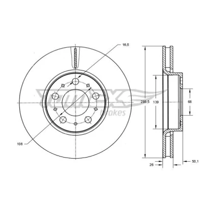 Kuva Jarrulevy TOMEX Brakes TX 71 43