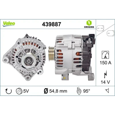 Kuva VALEO 439887 Laturi 14V 150A TOYOTA: Avensis III Farmari, Sedan, Verso