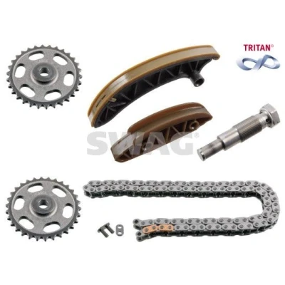 Kuva SWAG 33 10 8469 Jakoketjusarja Yksinkertainen, ketjulukolla MERCEDES BENZ: C sarja T modell, Sedan, CLS Coupe