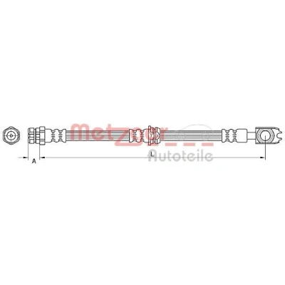 Kuva METZGER 4110881 Jarruletku 542 M10 x 1 VOLKSWAGEN: Golf 5, Polo V Hatchback