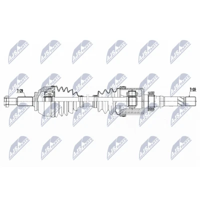 Kuva NTY NPW PL 059 Vetoakseli Etuakseli, oikea 1020 OPEL: Vivaro B Combi