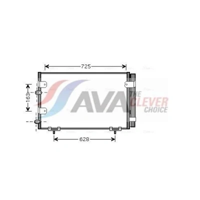 Kuva PRASCO TO5288D Ilmastoinnin Lauhdutin Vedenerottimella 15,5 10,0 Alumiini 754 TOYOTA: Previa / Estima II