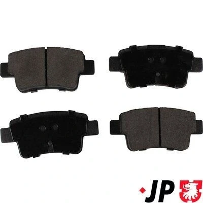Kuva JP GROUP 1263701010 Jarrupalat Taka akseli Ei kulumisenilmaisimelle OPEL: Corsa D Hatchback, FIAT: Grande Punto Hatchback