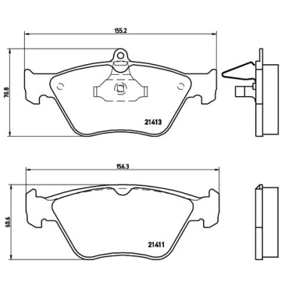 Kuva BREMBO P 59 019 Jarrupalat Kulumisenilmaisemelle Ilman tarvikkeita OPEL: Omega B Sedan, Vectra A Caravan, SAAB: 900 II Hatchback