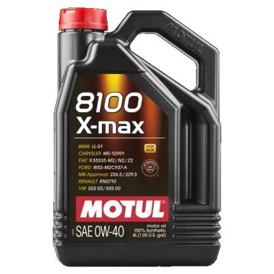 Kuva Motul 8100 X MAX 0W 40 4l Moottoriöljy 104532 VOLKSWAGEN: Transporter 5, Multivan 5 (7HM, Passat B7 Variant, BMW: Touring, Sedan