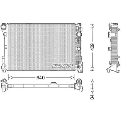 Kuva DENSO DRM17048 Jäähdytin 640 457 34 MERCEDES BENZ: E sarja Sedan, GLK, C T modell