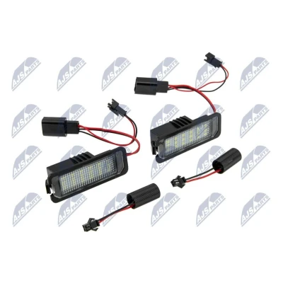 Kuva NTY ELP VW 002 Rekisterikilven Valo LED Molemminpuolin Polttimolla, kosketinrasialla VOLKSWAGEN: Golf 6, 7, Amarok Pick up