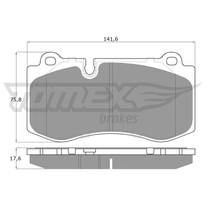 Kuva TOMEX brakes TX 16 87 Jarrupalat Etuakseli Kulumisenilmaisemelle MERCEDES BENZ: E sarja Sedan, T modell, S Sedan