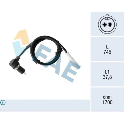 Kuva Tunnistin, kiertonopeus, Taka akseli, vasen RENAULT KANGOO, KANGOO Express OE 77 00 301 311