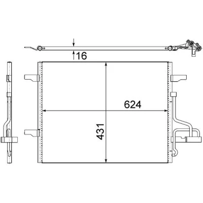 Kuva MAHLE ORIGINAL AC 732 000S Ilmastoinnin Lauhdutin ilman vedenerotinta 12 11,8 584 FORD: KUGA 1