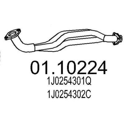 Kuva MTS 01.10224 Pakoputki 730mm Edessä keskiäänenvaimentajalle VOLKSWAGEN: Golf 4 Variant, 4, Bora Sedan