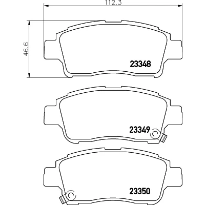 Kuva HELLA 8DB 355 017 071 Jarrupalat akustisella kulumavaroittimella TOYOTA: Yaris III Hatchback, I Hatchback