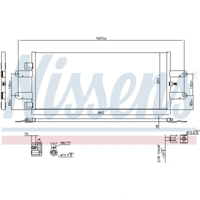 Kuva NISSENS 940440 Ilmastoinnin Lauhdutin ilman vedenerotinta Alumiini 842 R 134a