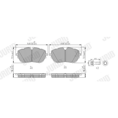 Kuva JURID 573697J Jarrupalat akustisella kulumavaroittimella PEUGEOT: 3008 II SUV, 308 SW 2, Hatchback