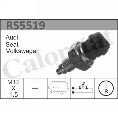 Kuva CALORSTAT by Vernet RS5519 Peruutusvalon Kytkin VOLKSWAGEN: TRANSPORTER 4 Bus, Golf 3 Cabrio, Caddy 1 Pickup