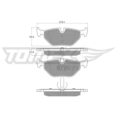 Kuva TOMEX brakes TX 13 17 Jarrupalat Taka akseli Kulumisenilmaisemelle BMW: 3 Touring, Sedan, Coupe, SAAB: 9 5 Farmari, ROVER: 75